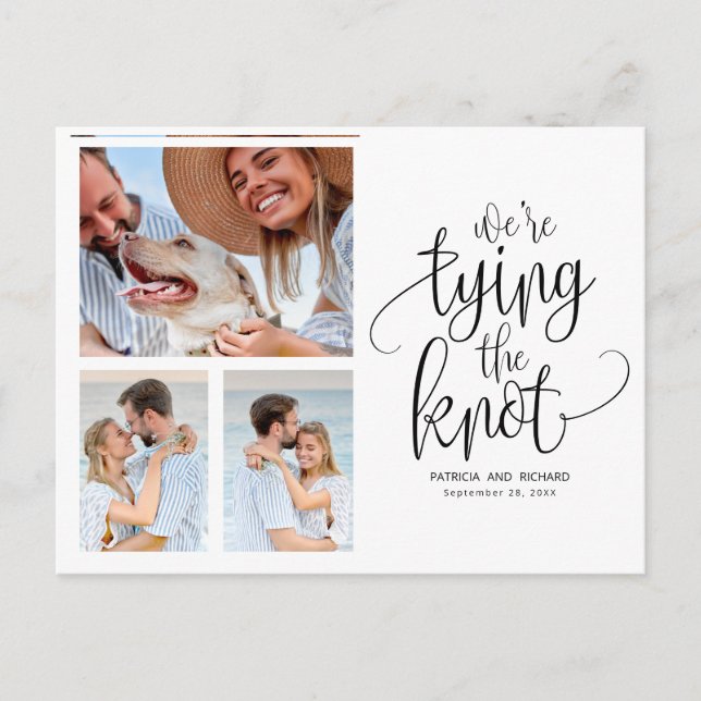 Cartão Postal Estamos a Casando Guardar a data Simples 3 Foto (Frente)