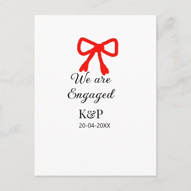 Cartão Postal Estamos engajados a adicionar a letra vermelha arc (Frente)