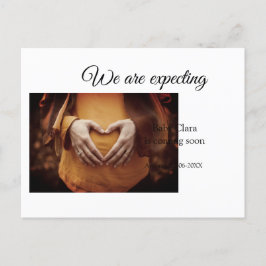 Cartão Postal estamos grávidas adicionar nome de bebê data gravi