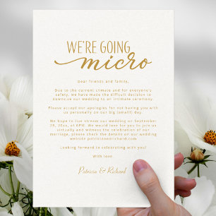 Cartão Postal Estamos Indo para o Micro Casamento - Anúncio de C