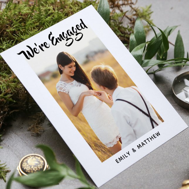 Cartão Postal Estamos na Festa de noivado de fotos personalizada (Criador carregado)