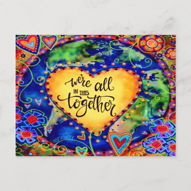 Cartão Postal "Estamos todos juntos" Inspirividade (Frente)