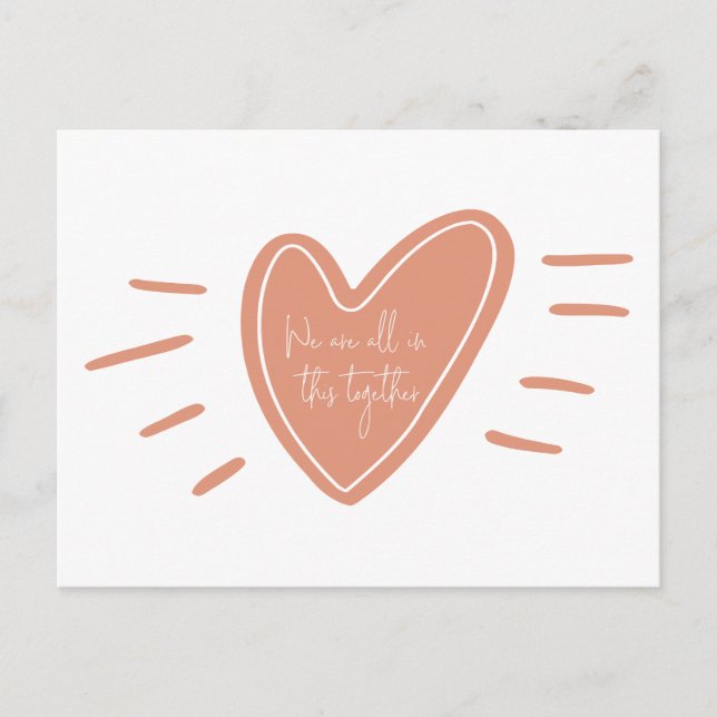 Cartão Postal Estamos Todos Neste Ato De Coração De Bondade (Frente)