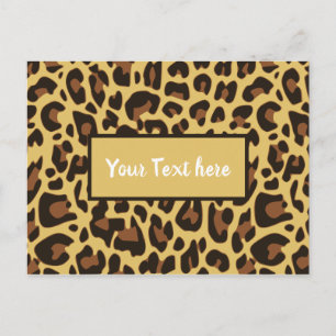 Cartão Postal Estampa Animal Clássica de Leopardo Felino Padrão