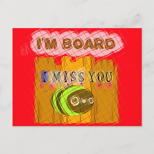 Cartão Postal Estampa de Arte da Abelha Excêntrica (Frente)