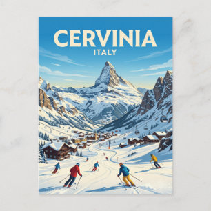 Cartão Postal Estância de Esqui Breuil-Cervinia Itália
