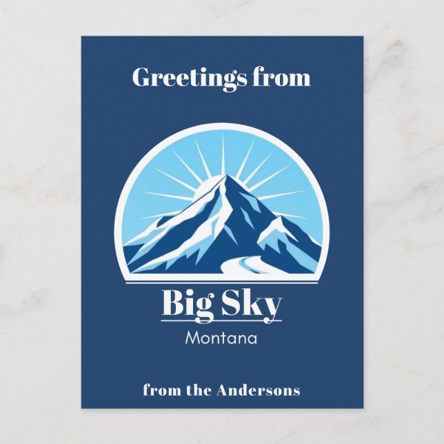 Cartão Postal estância de esqui de Big Sky Montana (Frente)