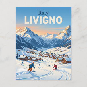 Cartão Postal Estância de Esqui Livigno Itália