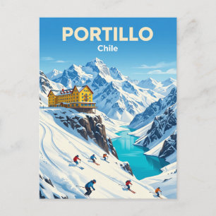 Cartão Postal Estância de Esqui Portillo Chile