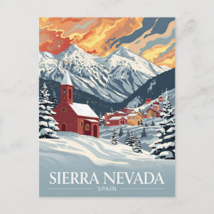 Cartão Postal Estância de Esqui Sierra Nevada Espanha Pôr do Sol