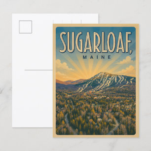 Cartão Postal Estância de esqui Vintage New England Sugarloaf ma