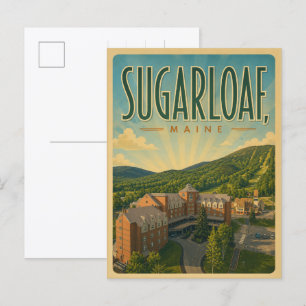 Cartão Postal Estância de esqui Vintage New England Sugarloaf ma