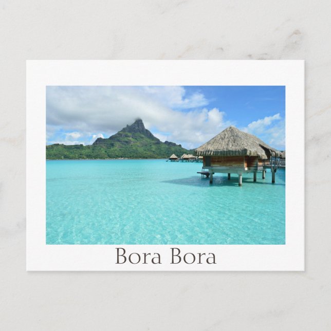 Cartão Postal Estância e laguna sobre Bora Bora Bora (Frente)