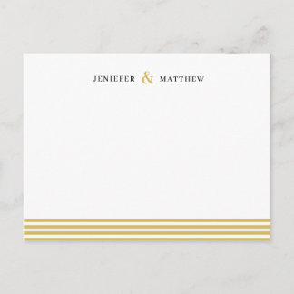 Cartão Postal Estatione Personalizado de Casos de Stripes Ouro P