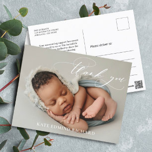 Cartão Postal Estatísticas do Bebê Recém-Nascido Anúncio de Nasc
