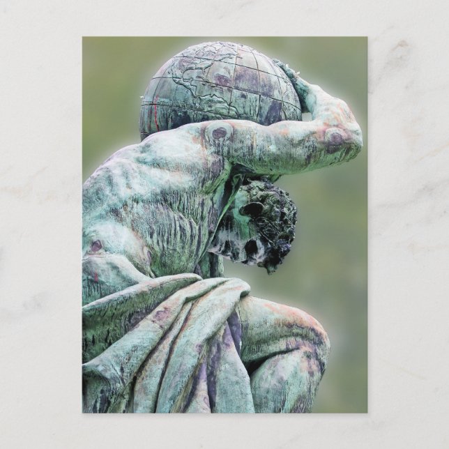 Cartão Postal Estátua Bismarck, Berlim, Atlas Deus Grego, Ba Ver (Frente)