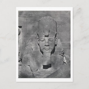 Cartão Postal Estátua colorida de Ramsés II em Abu Simbel, 1850