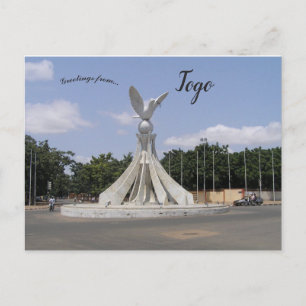Cartão Postal Estátua da Dove da Paz em Lomé Togo