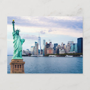 Cartão Postal Estátua da Liberdade com o World Trade Center
