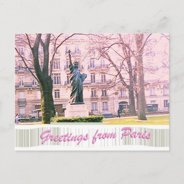 Cartão Postal Estátua da Liberdade de Paris (Frente)