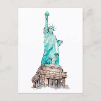 Cartão Postal Estátua da Liberdade em Nova Iorque, Ilha Manhatta