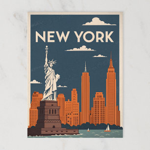 Cartão Postal Estátua da Liberdade na NYC Clássica