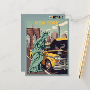 Cartão Postal Estátua da Liberdade NY engraçada