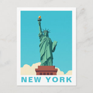 Cartão Postal Estátua da Liberdade Vintage EUA Nova York