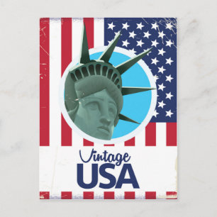 Cartão Postal Estátua da Liberdade vintage EUA viagem poste