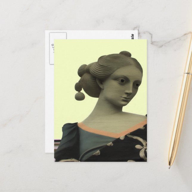 Cartão Postal Estatua da Senhora (Frente/Verso In Situ)