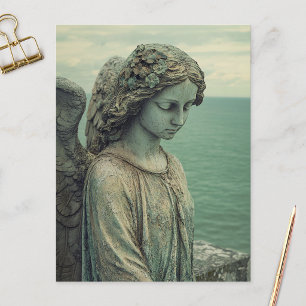 Cartão Postal Estátua de Anjo Sereno com Pátina