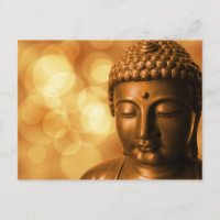 Estátua de Bronze Buda com fundo de Ouro Bokeh