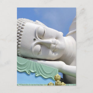 Cartão Postal Estátua de Buda Descansando Sonolento Feliz Paz