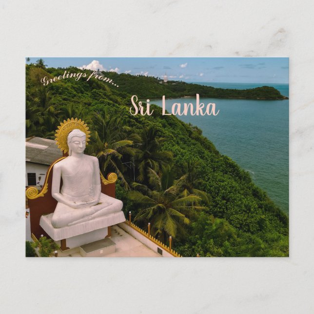 Cartão Postal Estátua de Buda no Sri Lanka (Frente)