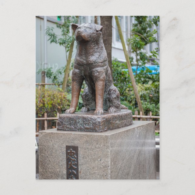 Cartão Postal Estátua de Chuken Hachiko (Frente)