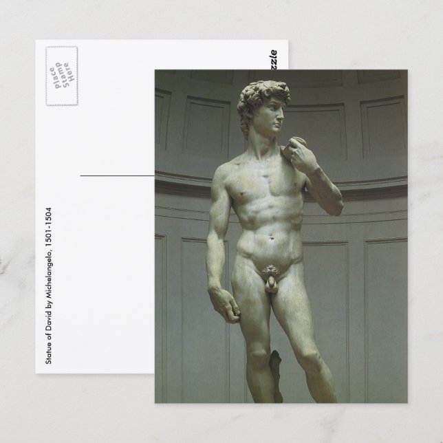 Cartão Postal Estátua de Davi de Michelangelo (Frente/Verso)