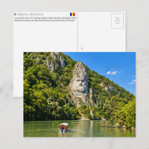 Cartão Postal Estátua de Decebalo, Orșova, Romênia Viagem