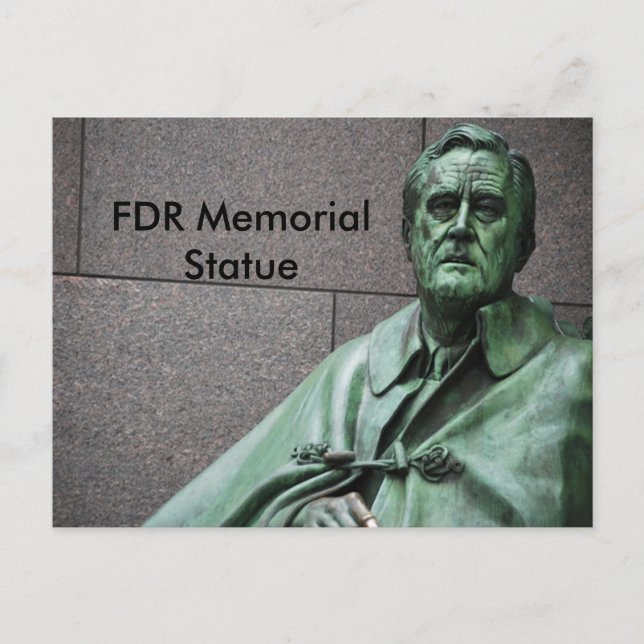 Cartão Postal Estátua de Franklin Roosevelt no Memorial FDR (Frente)