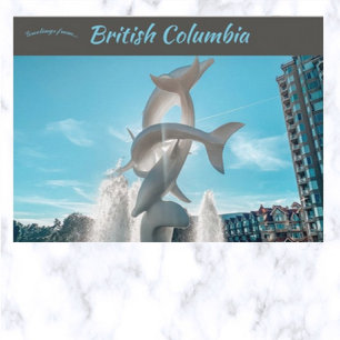 Cartão Postal Estátua de Golfinho no Centro de Kelowna Colúmbia 
