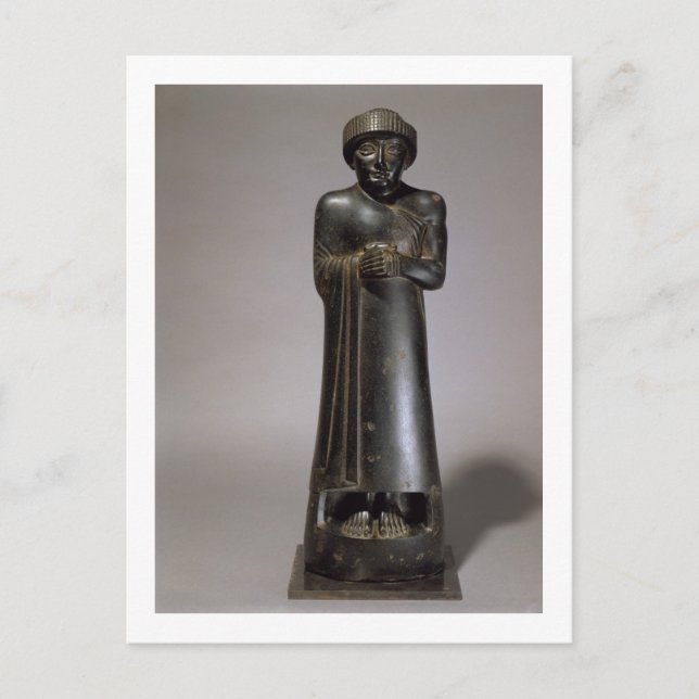 Cartão Postal Estátua de Gudea, Príncipe de Lagash, Neo-Sumério, (Frente)