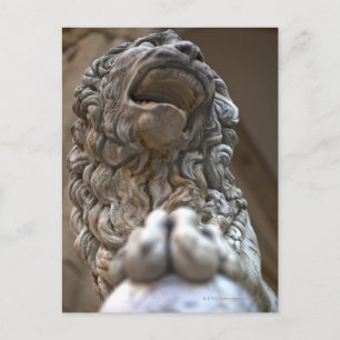Cartão Postal estátua de leão Florence Itália