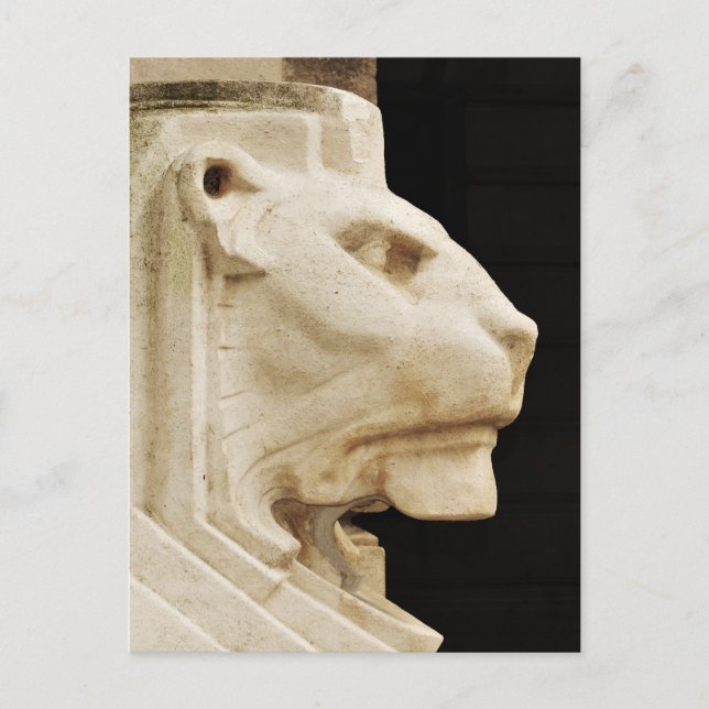 Cartão Postal Estátua de leões em Nottingham (Frente)