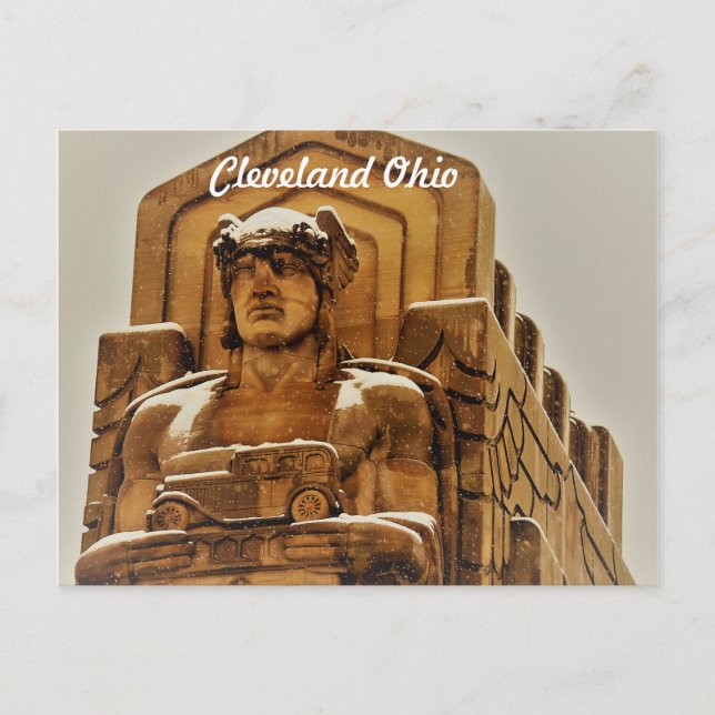 Cartão Postal Estátua de Neve Cleveland (Frente)