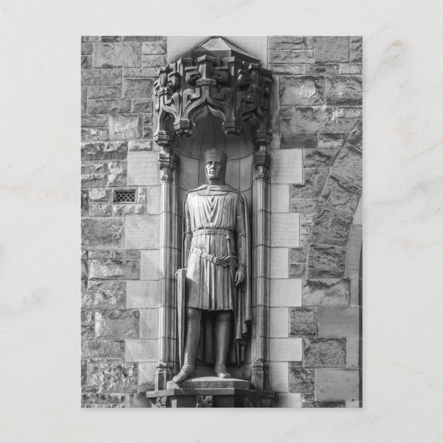 Cartão Postal Estátua de Robert Bruce no Castelo de Edimburgo (Frente)