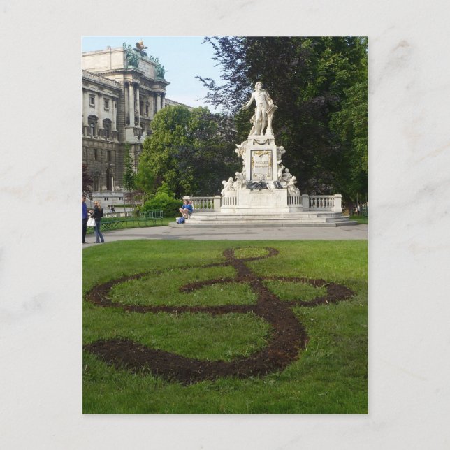 Cartão Postal Estátua de Viena (Mozart) (Frente)