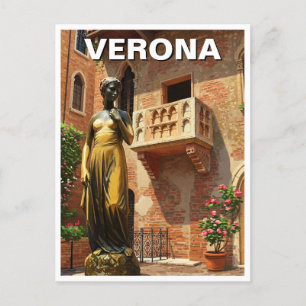Cartão Postal Estátua do Balcão da Julieta Verona Itália Viagem