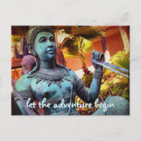 Estátua do Guerreiro Azul Antiquado Que A Aventura