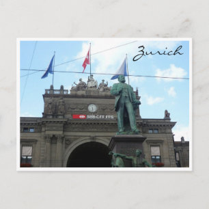 Cartão Postal estátua do Harptbahnhof zUrich