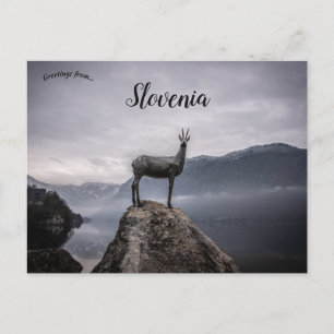 Cartão Postal Estátua do Lago Goldhhorn Bohinj Eslovênia