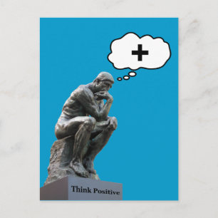 Cartão Postal Estátua do Pensador de Rodin - Pense Positivo